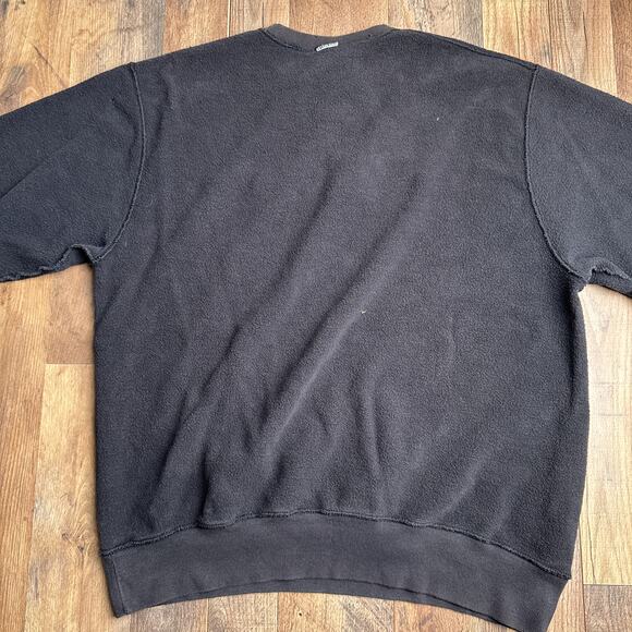 Vintage 90s Champion‎ Sweatshirt Men's Large Black Embroidered Towel Crew Neck - Picture 3 of 12
